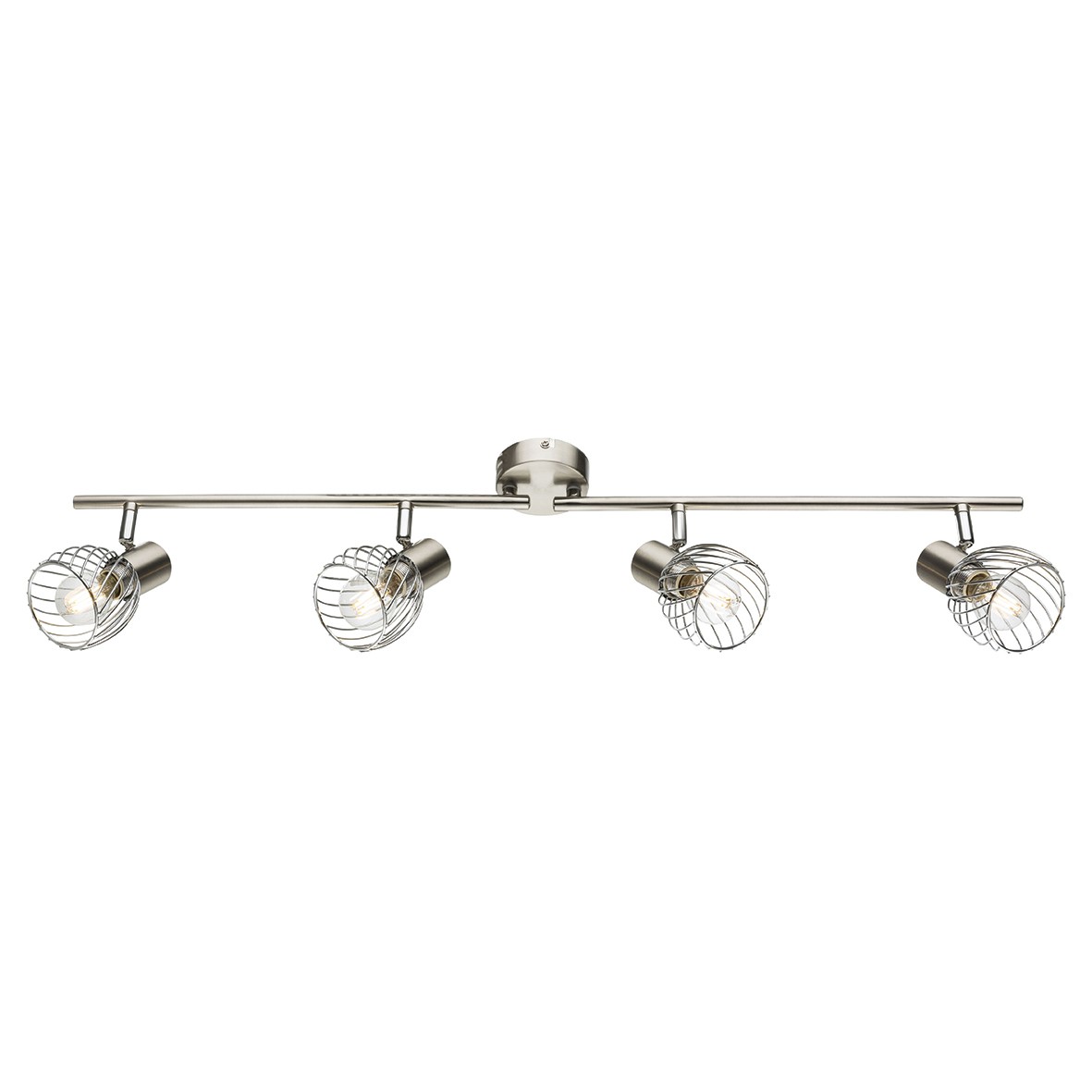 Globo Texas 4 Light Ceiling Light - Brushed Steel 852939