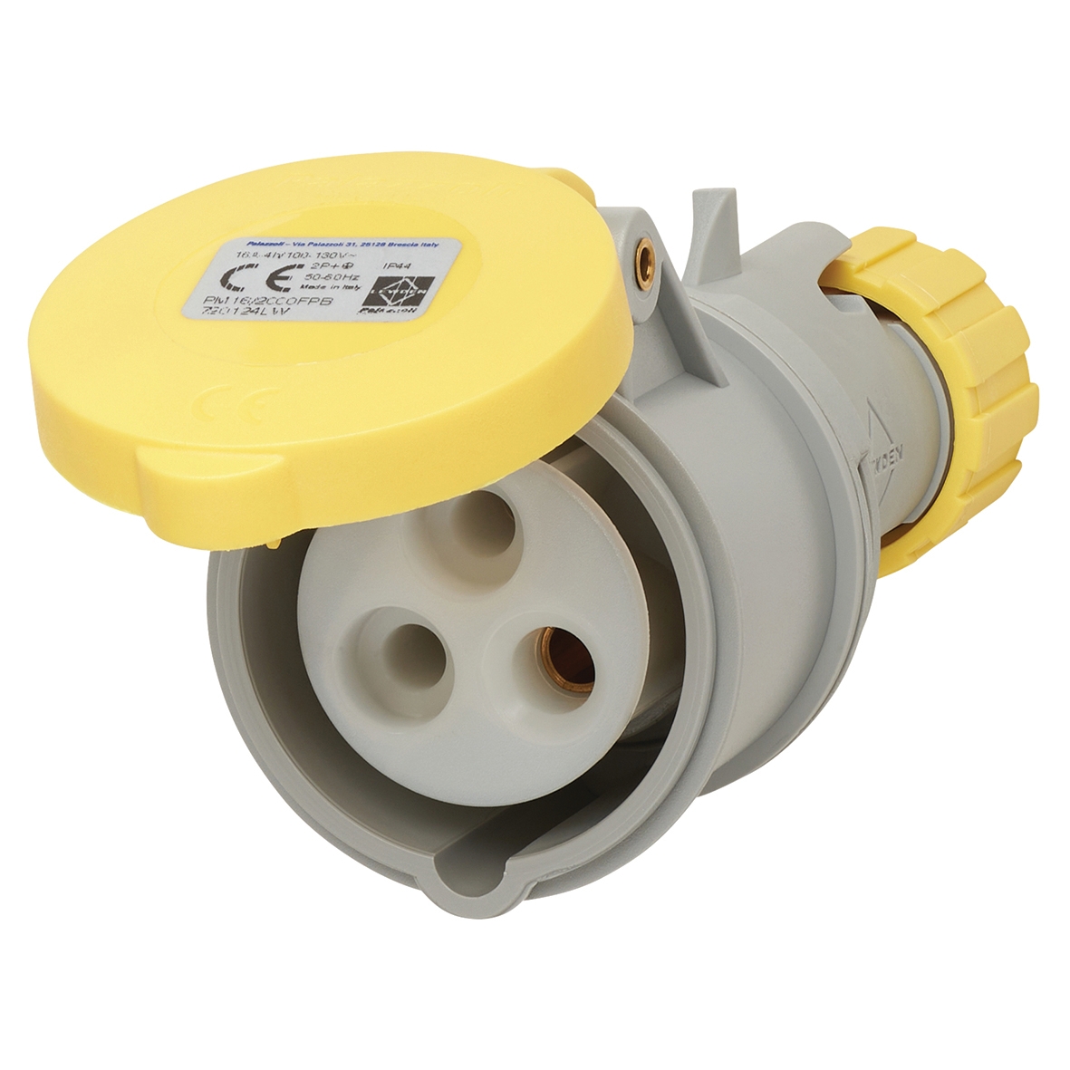 5x 16A 2 Pin & Earth Traiing Socket - Yellow 853204