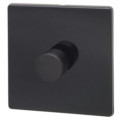 Hamilton Hartland CFX 100W 1 Gang 2 Way LED Dimmer - Jet Black with Bla 853731