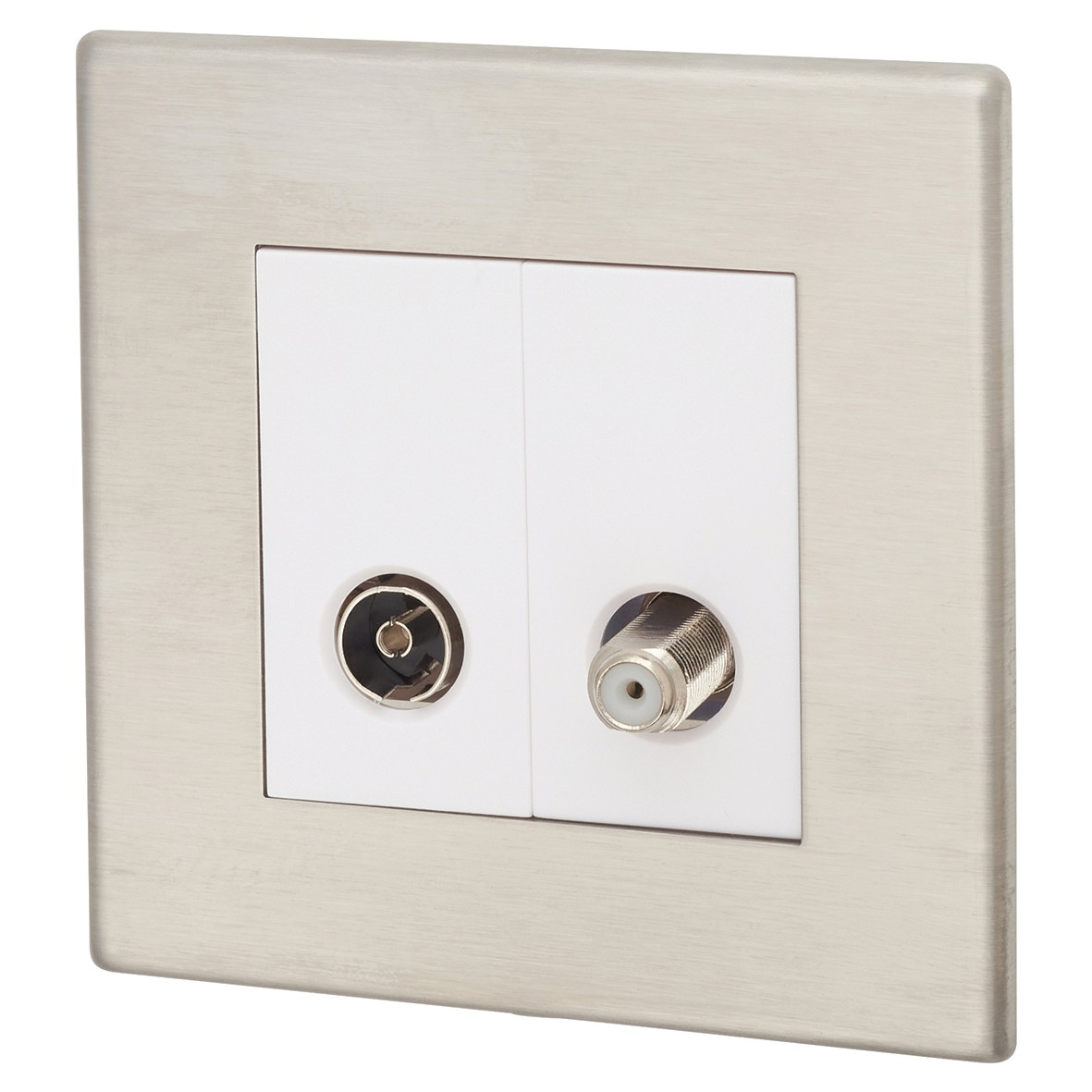 Hamilton Hartland G2 2 Gang Non-Isolated TV+Satellite 2in/2out - Satin 857966