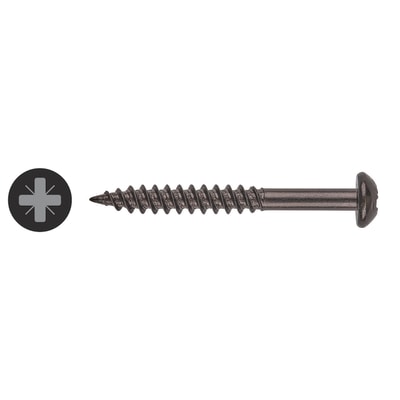Roundhead Twinthread Pozi Screws Black Japanned 8 X 1 1/4 858470
