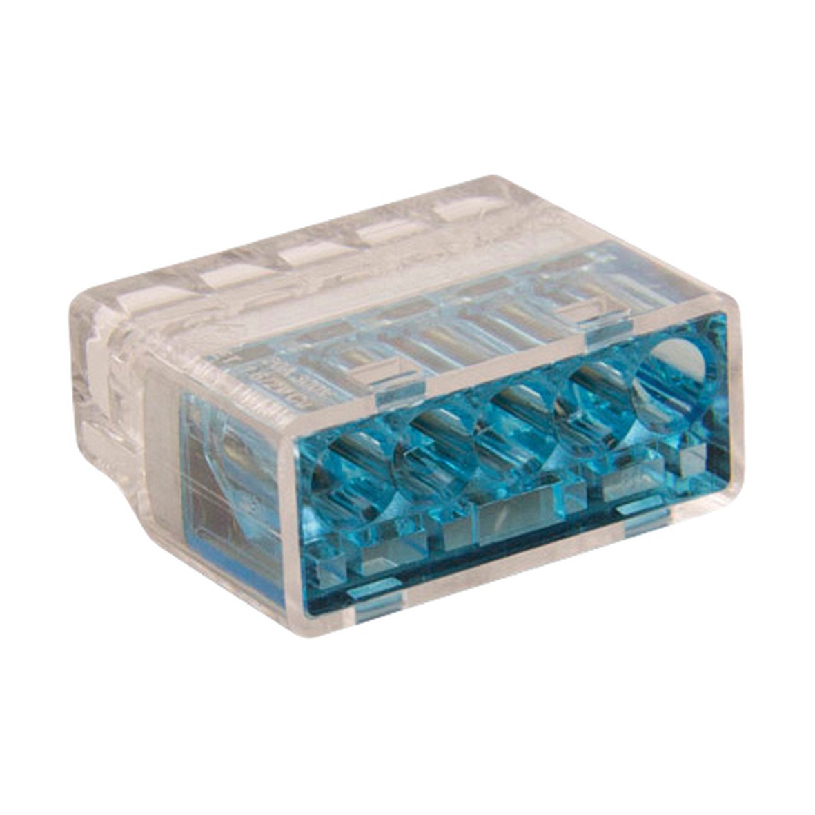 Unicrimp 24A 450V 5 Port Push In Wire Connector - Blue/Transparent 861685