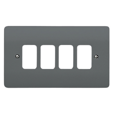 5x MK Logic Plus 4 Gang Front Plate - Graphite 863662