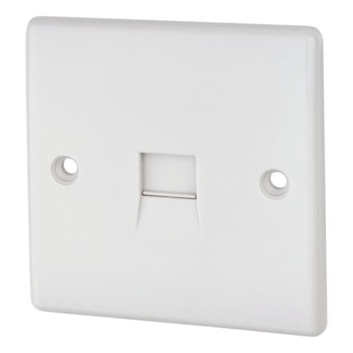 5x 1 Gang Telephone Socket Slave IDC Type - White - Round Profile 864704