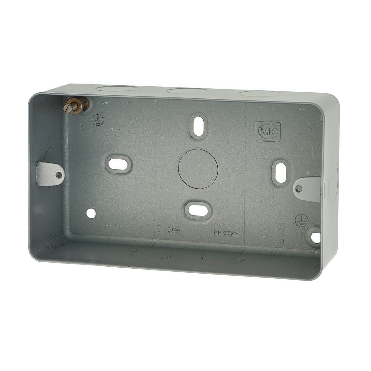 MK 2 Gang Surface Back Box with Knockout - 41mm - Steel 865450