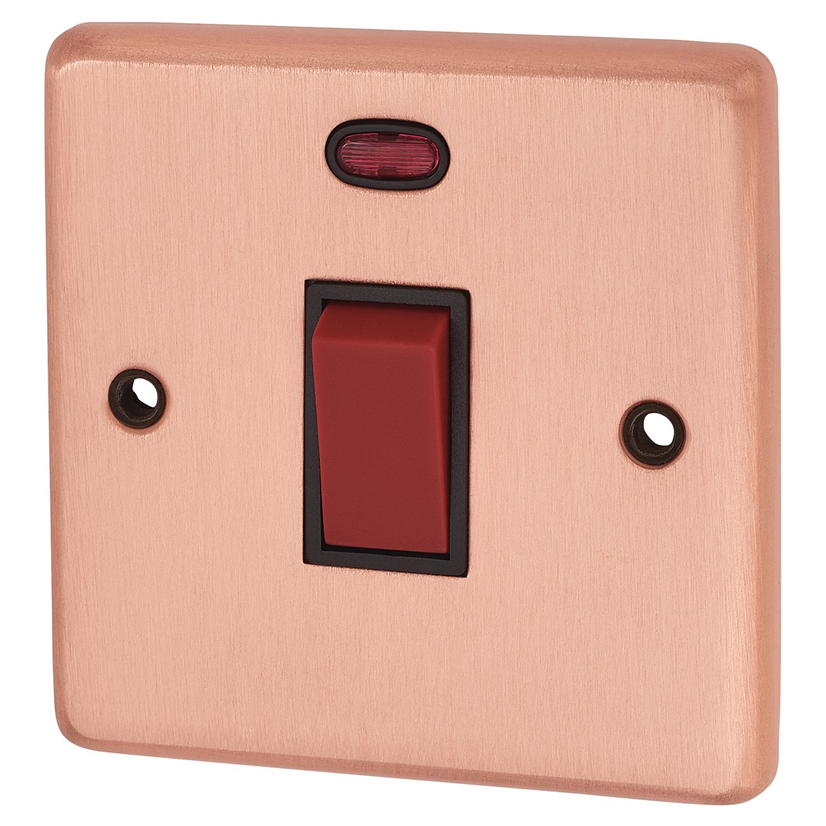 G&H Brassware 45A Double Pole Switch with Neon - Brushed Copper 866092