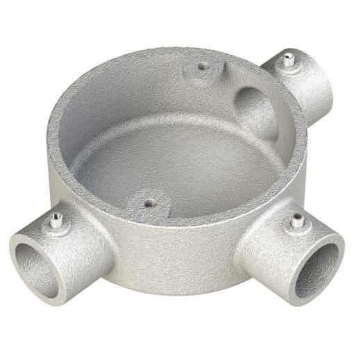 Metpro Conlok Steel Conduit 3 Way T Terminal Box - 20mm - Galvanised 868474