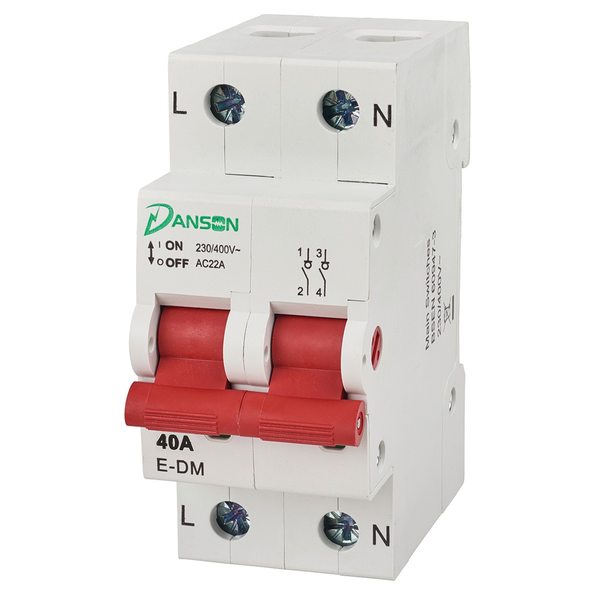Danson 40A 2 Module Double Pole Switch Disconnector 878429