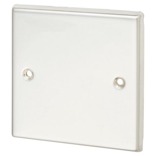 Contactum 1 Gang Blank Plate - Polished Steel 884499