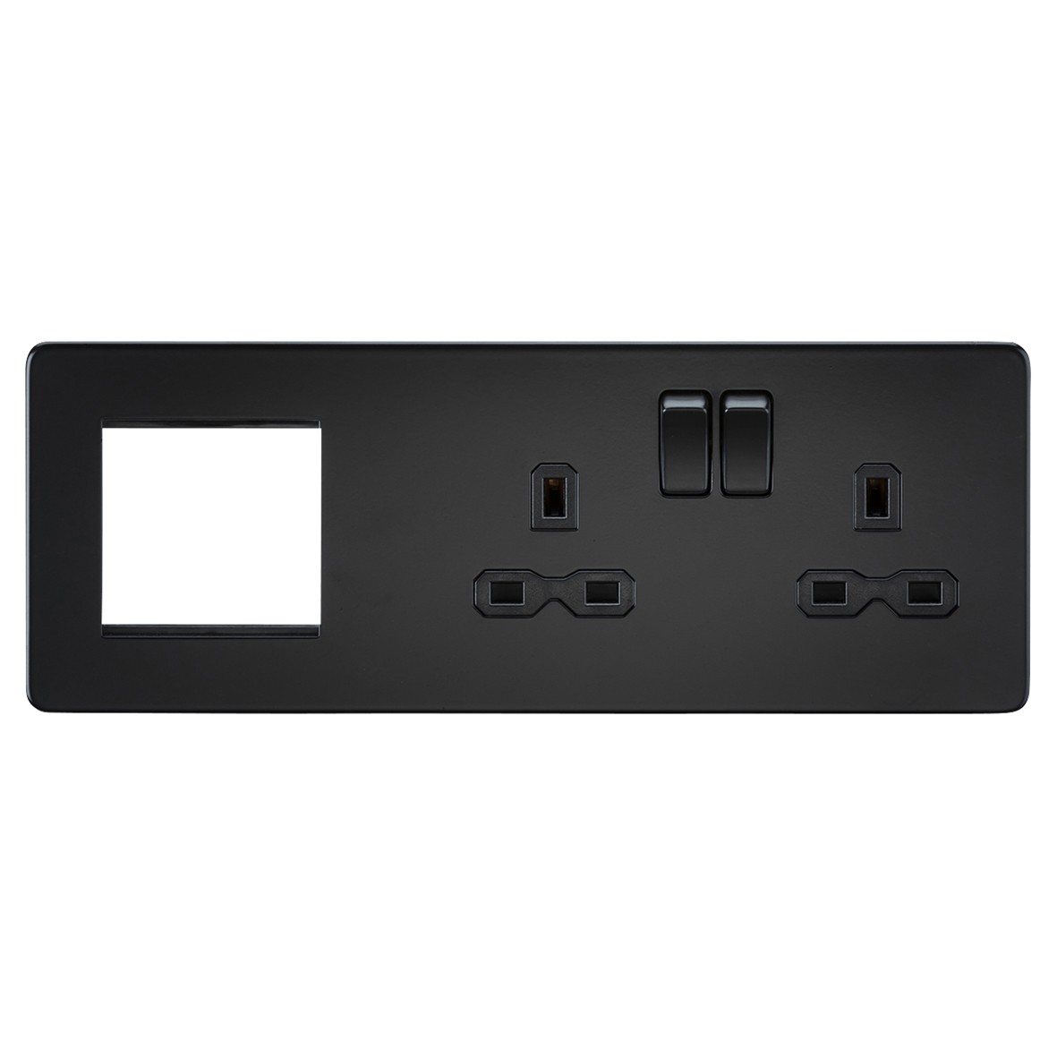 Knightsbridge 2 Module Multimedia Faceplate & 13A 2G DP Switched So 886929