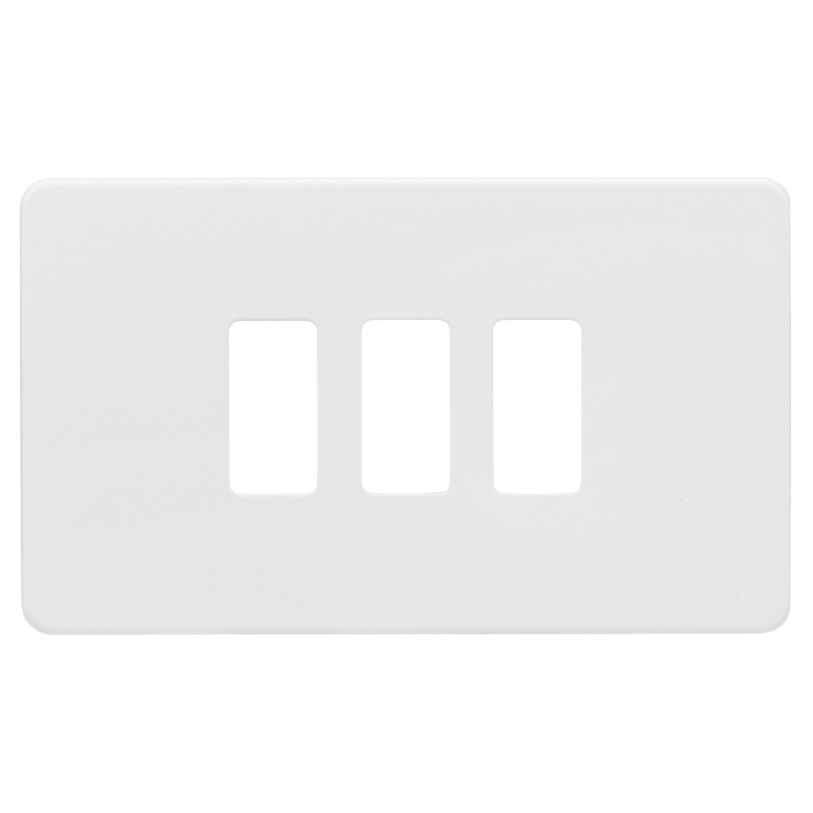 Knightsbridge 3 Module Screwless Grid Switch Faceplate - Matt White 888996