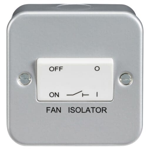 Knightsbridge 10AX Metal Clad 1 Gang Triple Pole Fan Isolator Switch - 891396