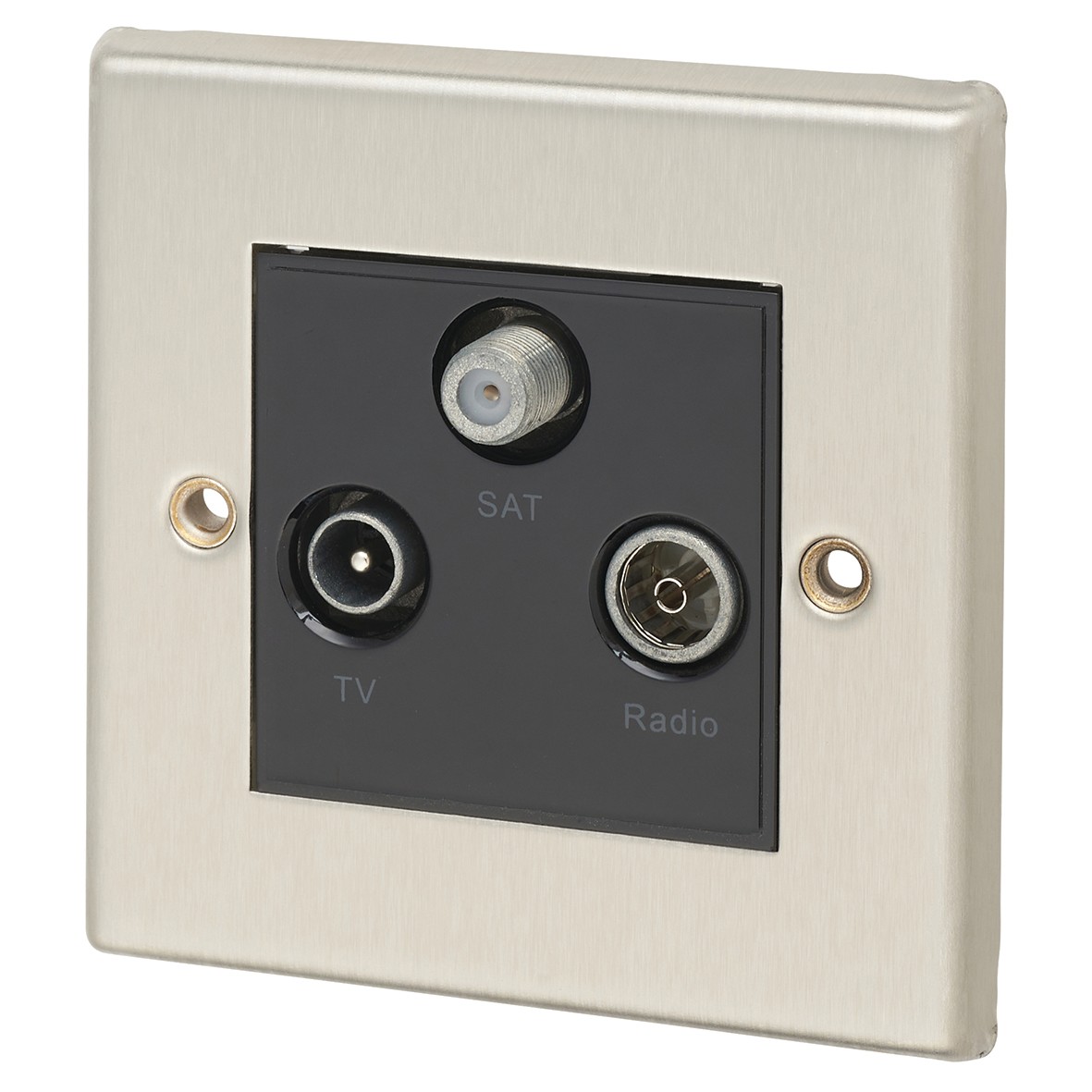 Contactum TV/FM/DAB Triplexer (1 Downlead) - Brushed Steel with Black I 893029