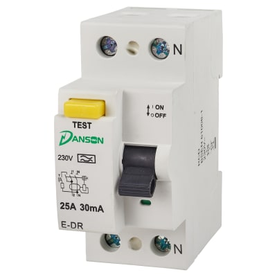 Danson 25A 30mA Double Pole 2 Module RCD - Type A 897055
