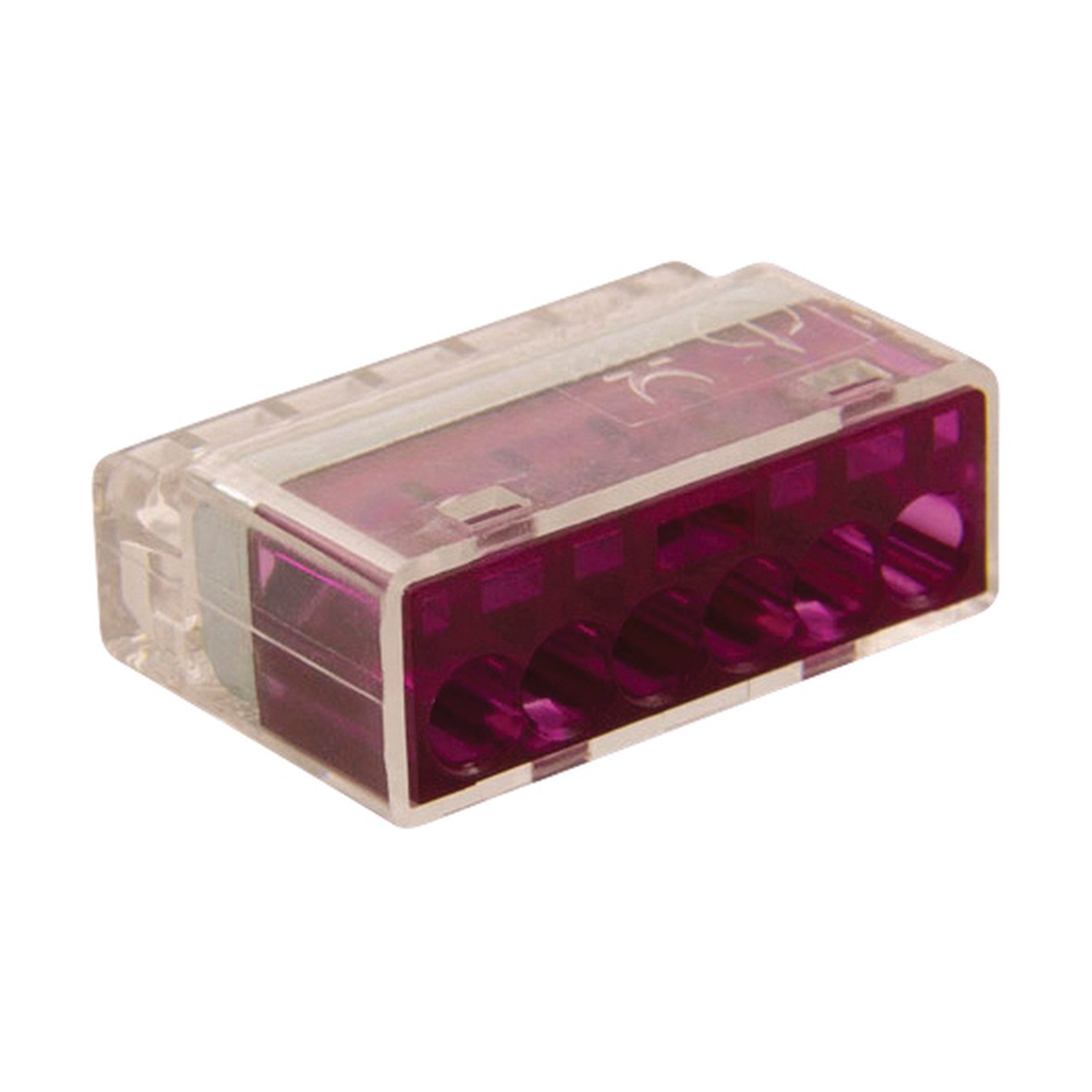 Unicrimp 24A 450V 6 Port Push In Wire Connector - Purple/Transparent 901088