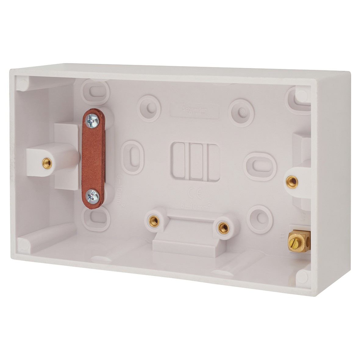 5x Schneider Exclusive 2 Gang Surface Pattress Box - 47mm - White 902731