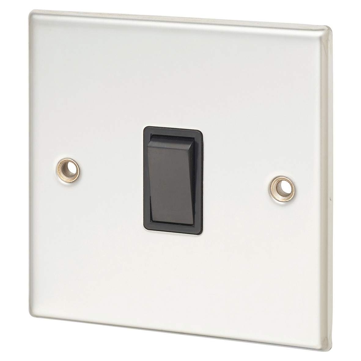 5x Contactum 10A 1 Gang 2 Way Light Switch - Polish Steel Black Ins 908673