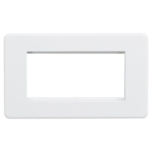 Knightsbridge 2 Gang 4 Module Euro Faceplate - Matt White 910477