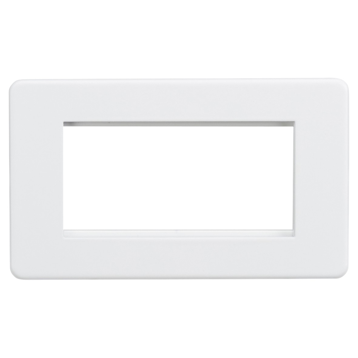 Knightsbridge 2 Gang 4 Module Euro Faceplate - Matt White 910477