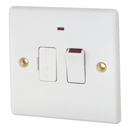 13A Switched And Fused Spur With Indicator - White - Round Edge 911878
