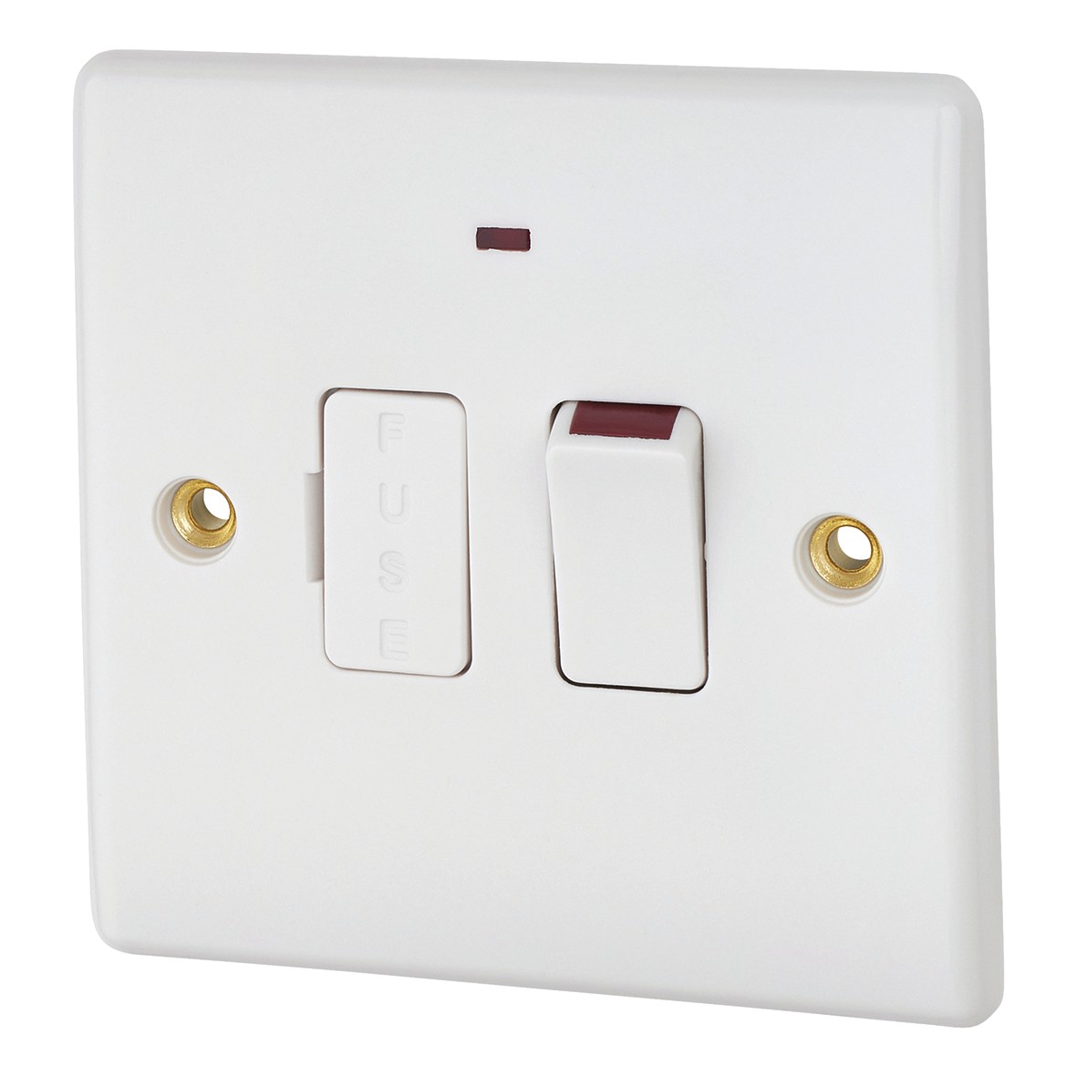 13A Switched And Fused Spur With Indicator - White - Round Edge 911878