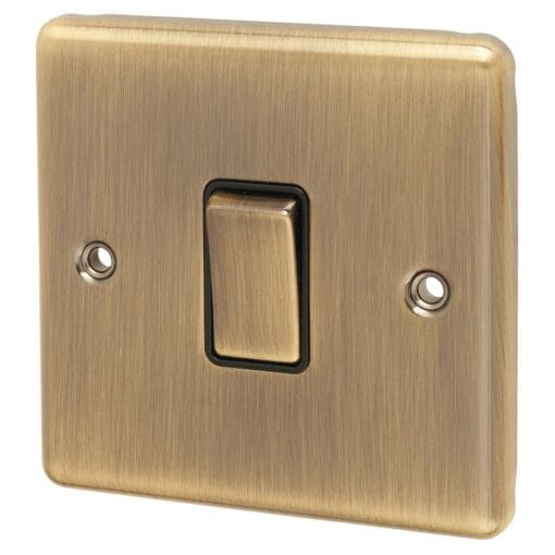 Eurolite Enhance Decorative 20A 1 Gang Double Pole Switch - Antique Bra 917080