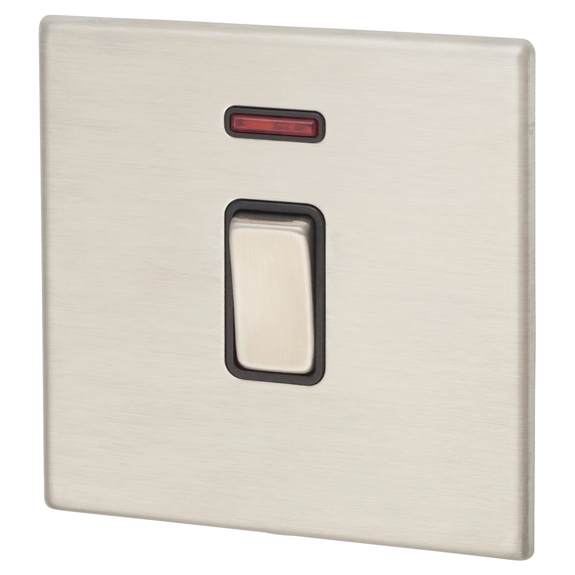 Hamilton Hartland G2 20AX 1 Gang Double Pole Rocker and Neon - Satin St 919729