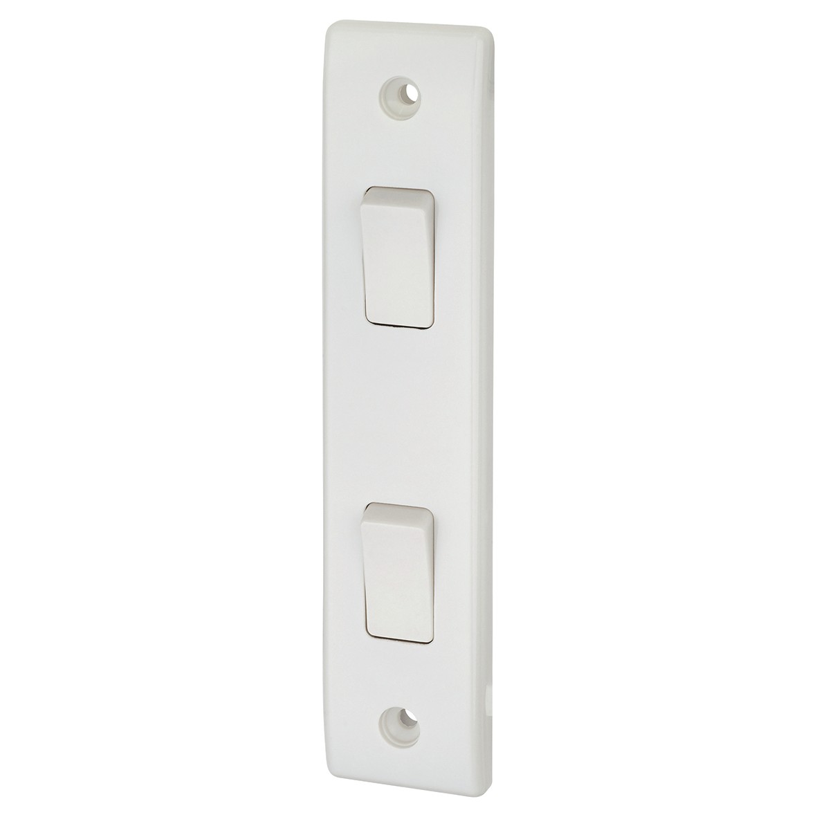 5x 2 Gang 2 Way Architrave Switch - White - Round Edge 927949