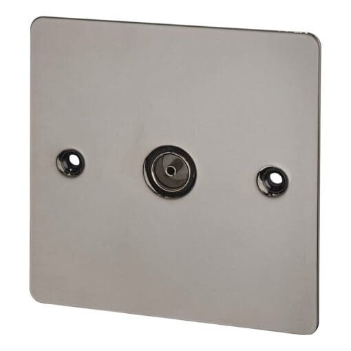 BG Flatplate Screwed 1 Gang Co-axial Socket - Black Nickel 929539