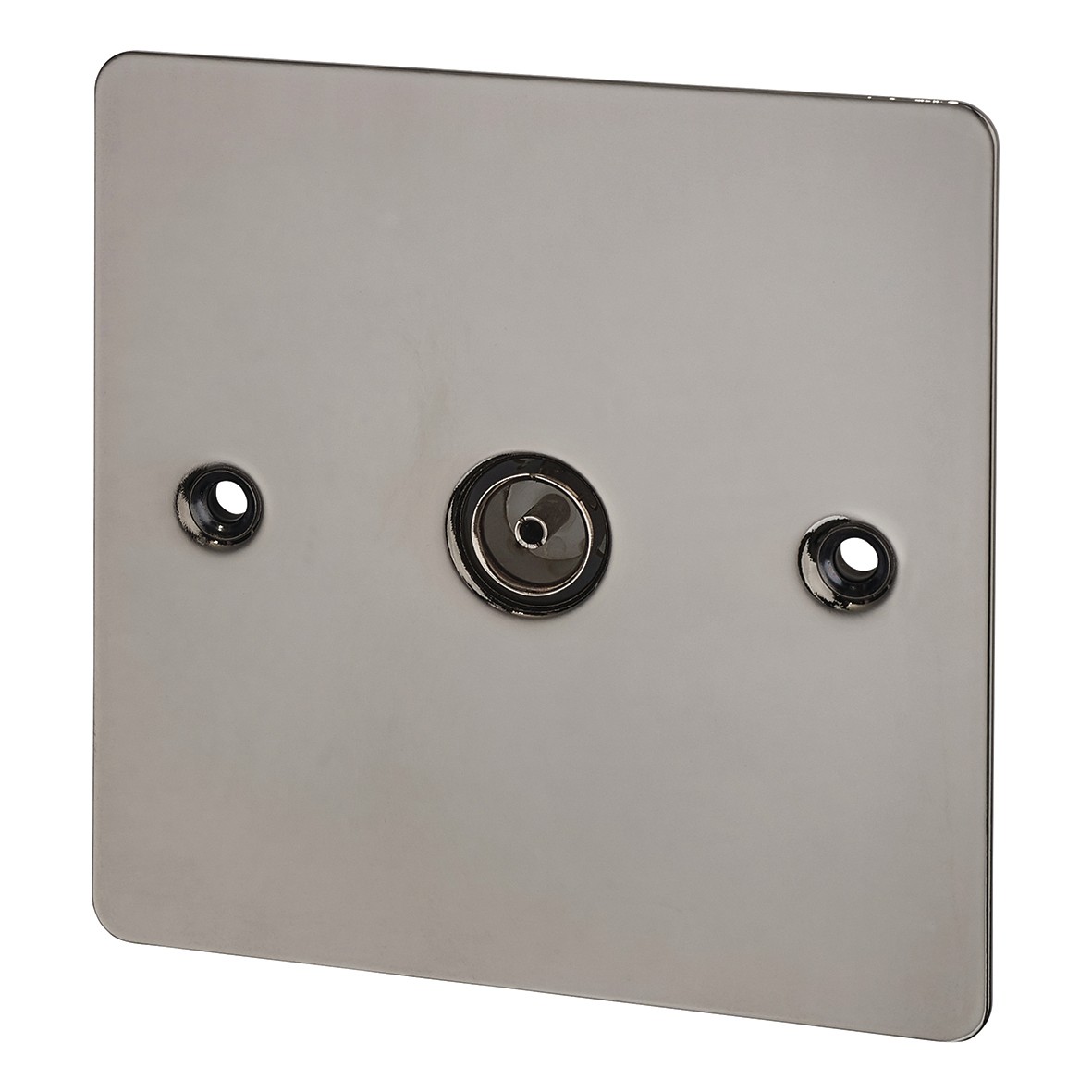 BG Flatplate Screwed 1 Gang Co-axial Socket - Black Nickel 929539