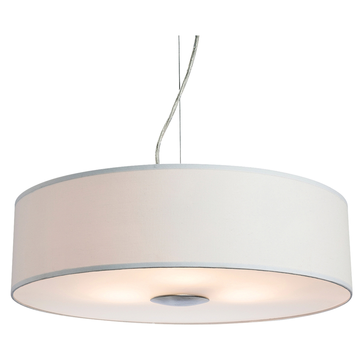Altro Madison Ceiling Light Pendant with Polycotton Shade and Glass Bas 933475