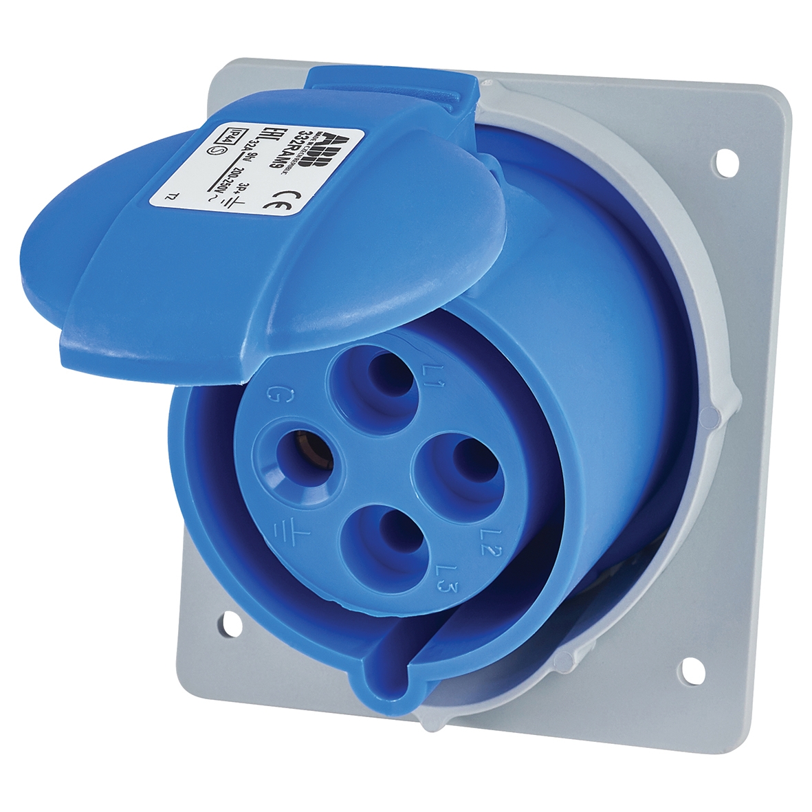 ABB 32A 2 Pin and Earth Splashproof Socket Outlet - Blue 934947