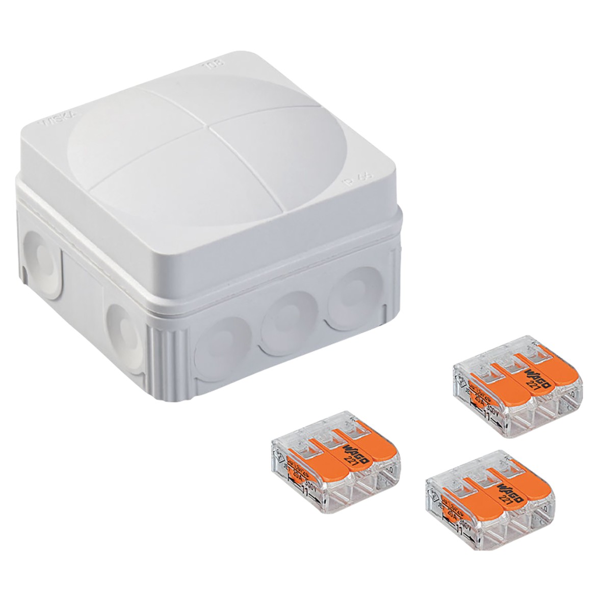 5x Wiska Combi 108 Waterproof IP66 Adaptable Junct Box with Wago Connec 936773