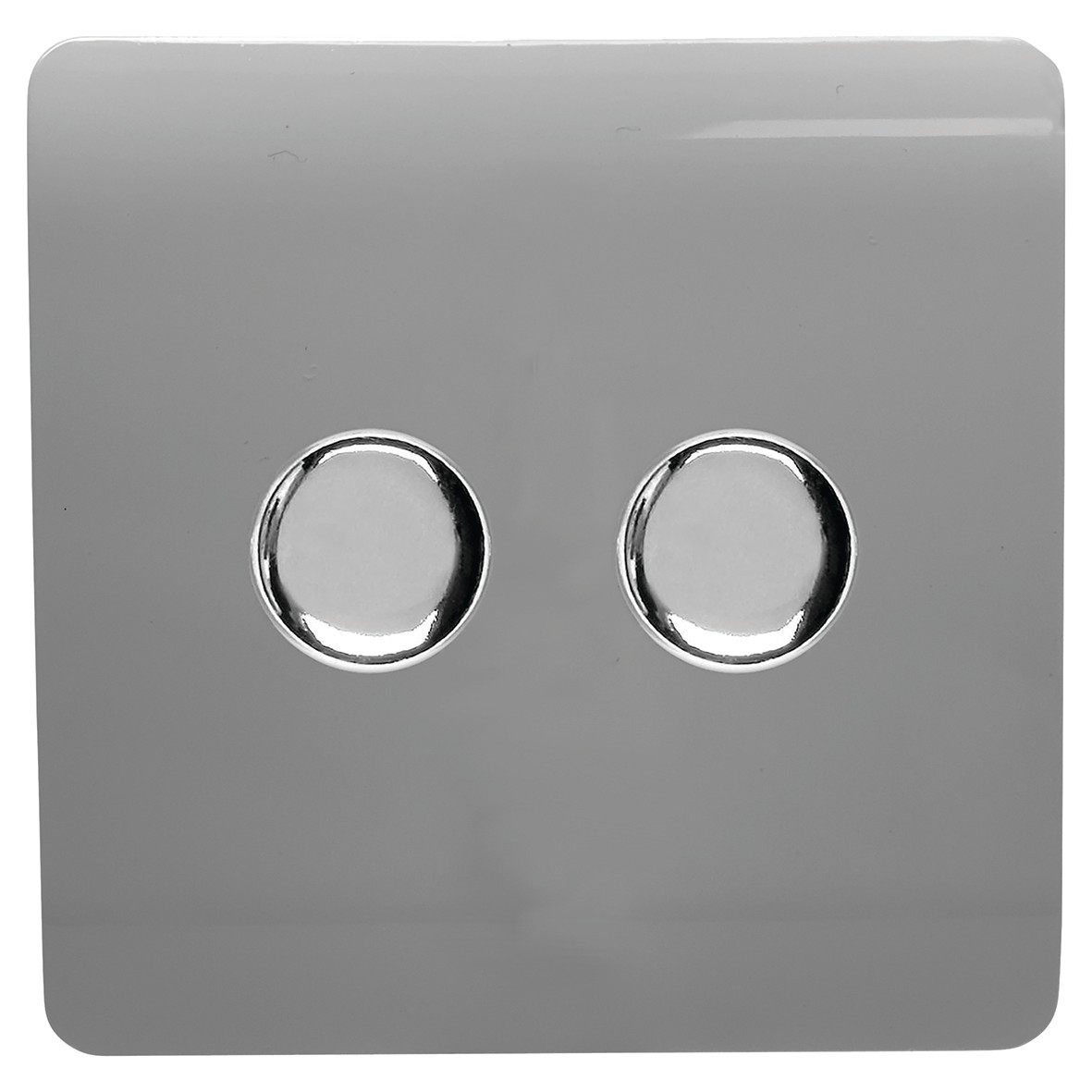 Trendi 150W 2 Gang 2 Way Screwless LED Rotary Dimmer Switch - Gloss War 946418