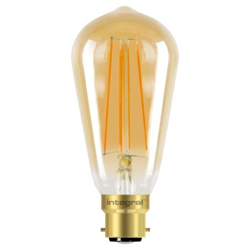 ST64 B22 380LM 5W EQ. TO 40W 1800K DIMMABLE 80CRI 300Â° FILAMENT AMBER 947045