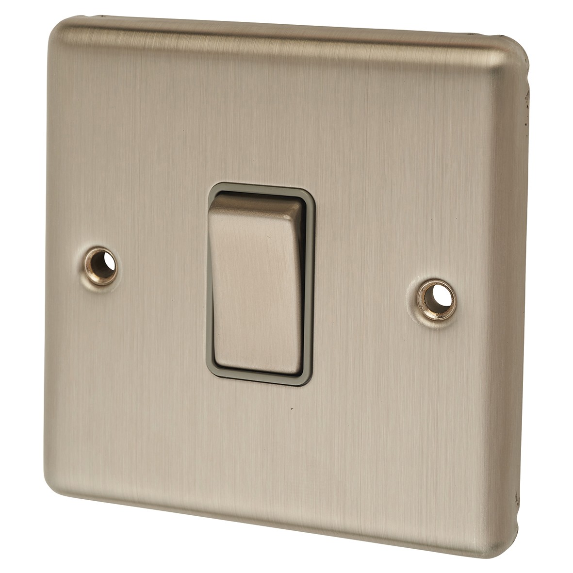 Eurolite Enhance Decorative 20A 1 Gang Double Pole Switch - Satin Steel 954453