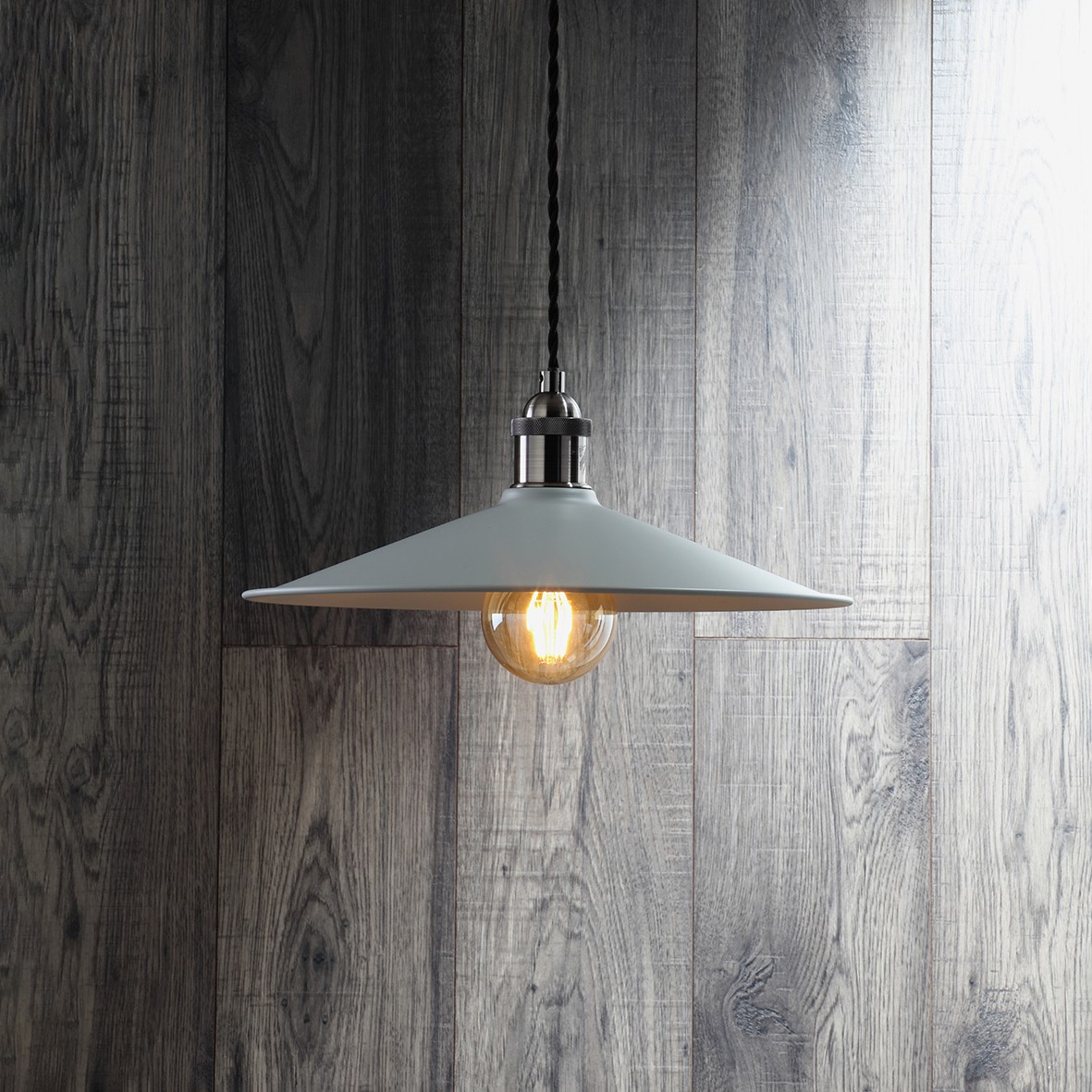 Forum Rigel Large Shallow Diner Shade - Grey 957548