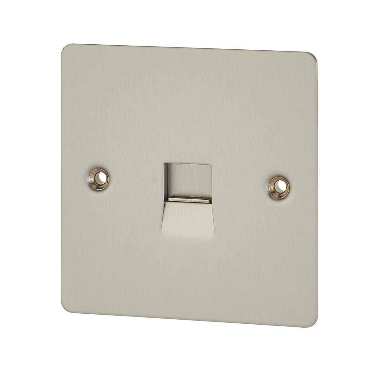 BG Flatplate 1 Gang Secondary Telephone Outlet - Brushed Steel 962500