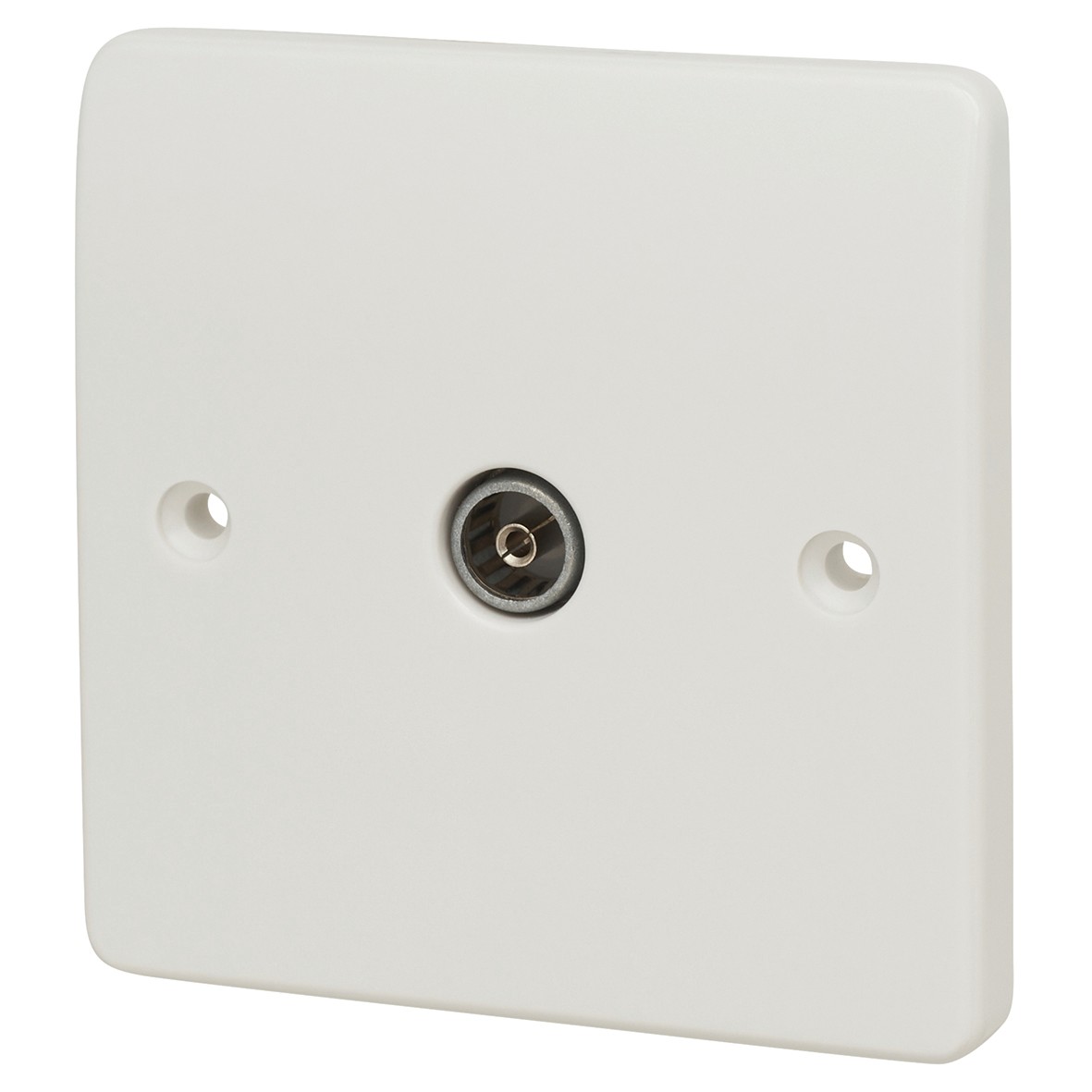 MK Logic Plus 1 Gang Single Coaxial Socket - IEC Female Plate - White 963436