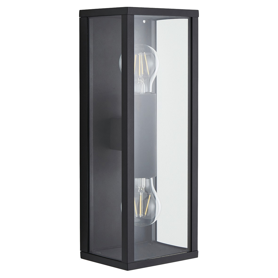 Forum Zinc Chinon LED 2 Lamp Glass Panel Outdoor Wall Lantern - IP44 - 963612