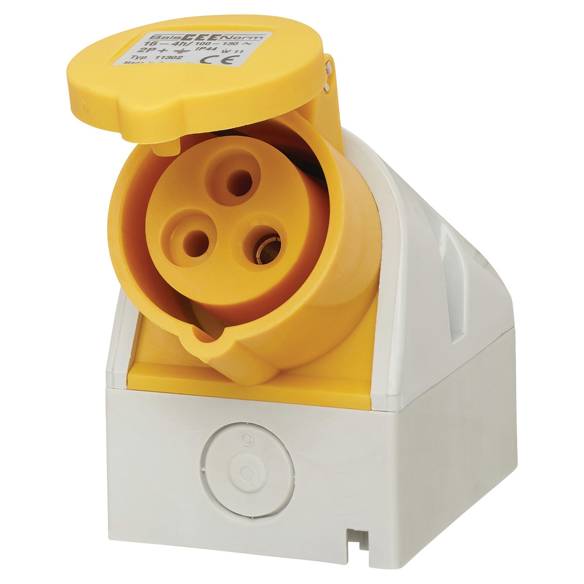 16A 2 Pin & Earth Surface Socket - Yellow 964859
