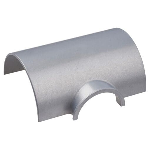 10x D-Line Box Adaptor Tee - 50 x 25mm - Clip-Over - Aluminium Effect 975845