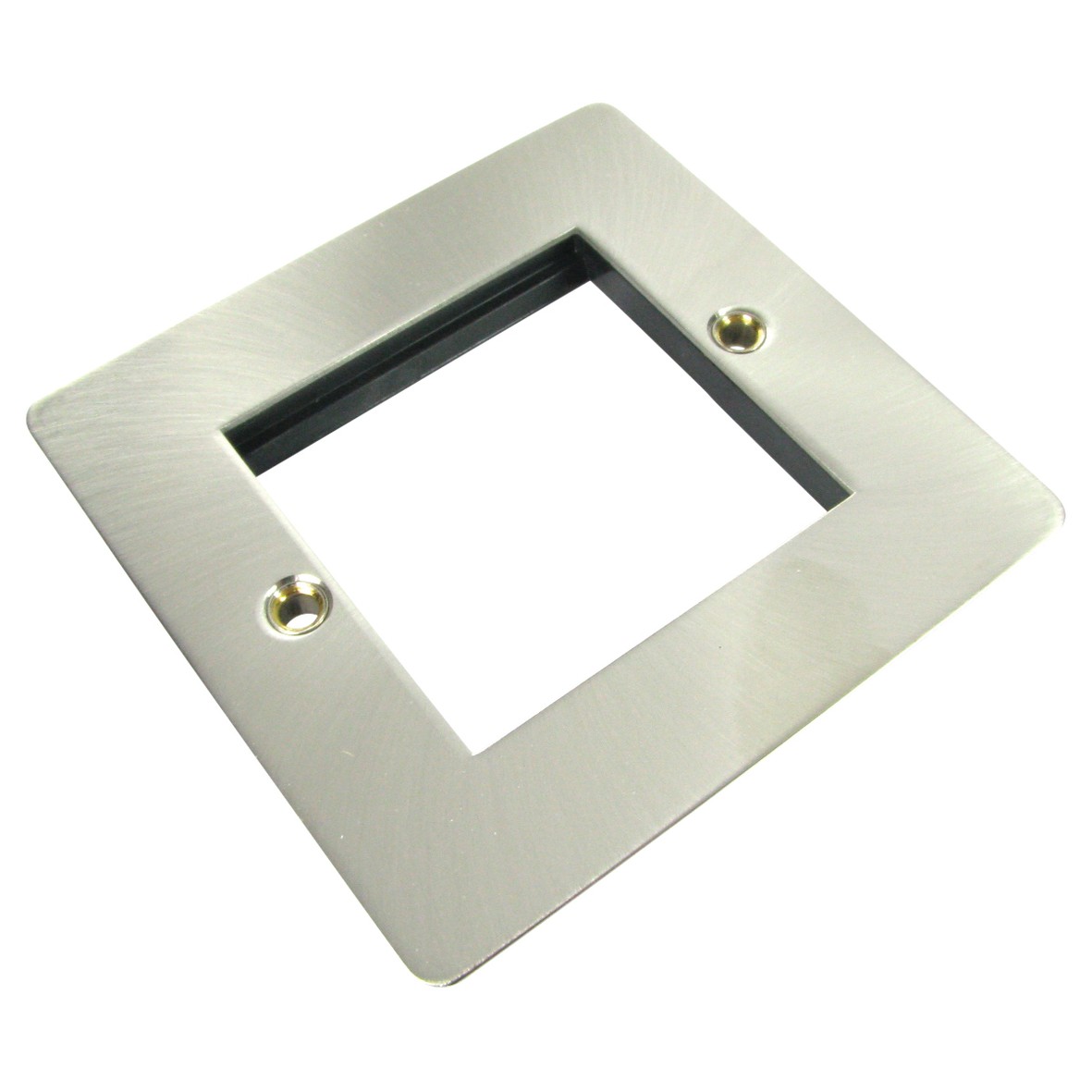 Modular Wall Plate Frame Single Gang Twin Aperature Brushed Chrome 977196