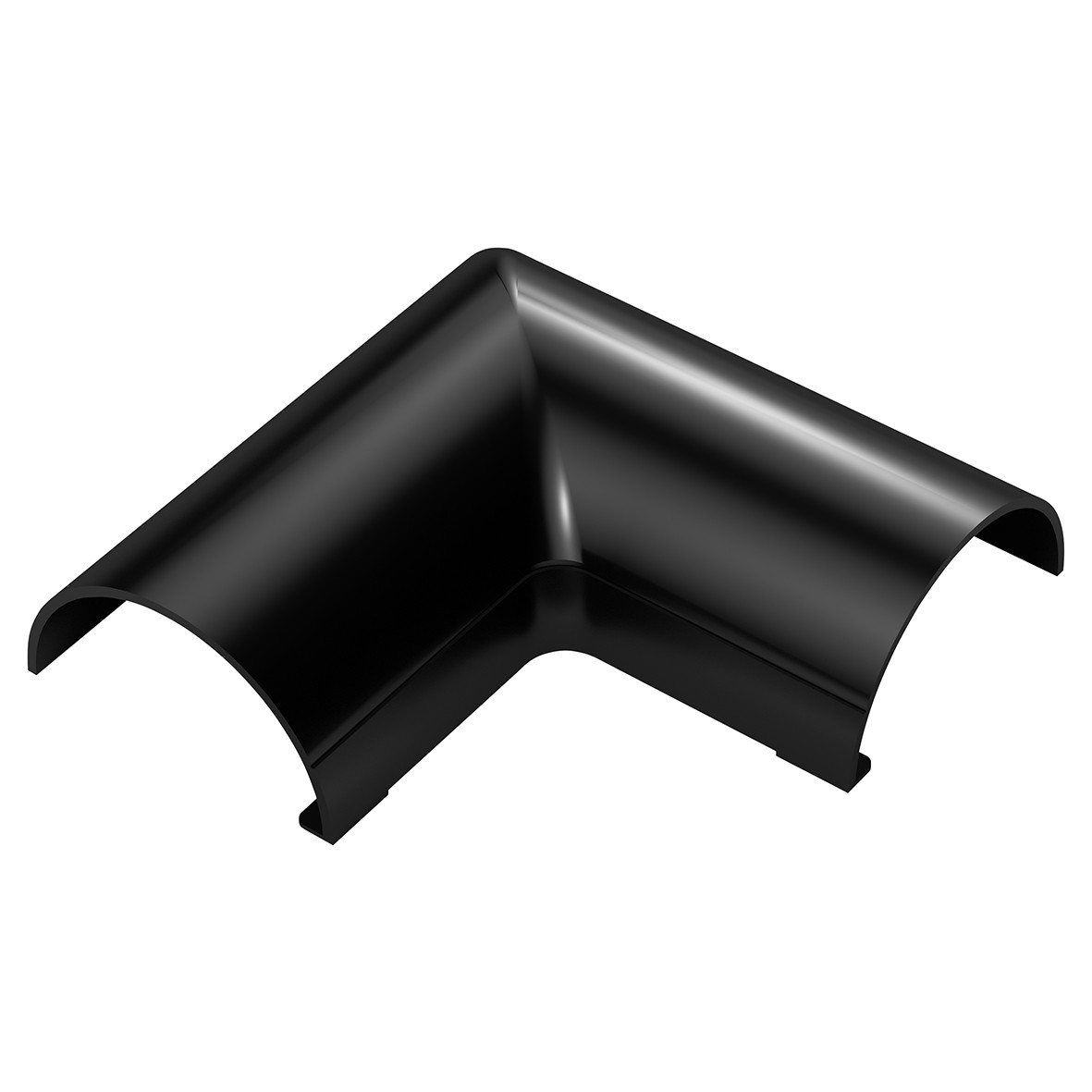 D-Line 1/2 Round Mini PVC Trunking Flat Bend - 30 x 15mm - Clip-Over - 981454