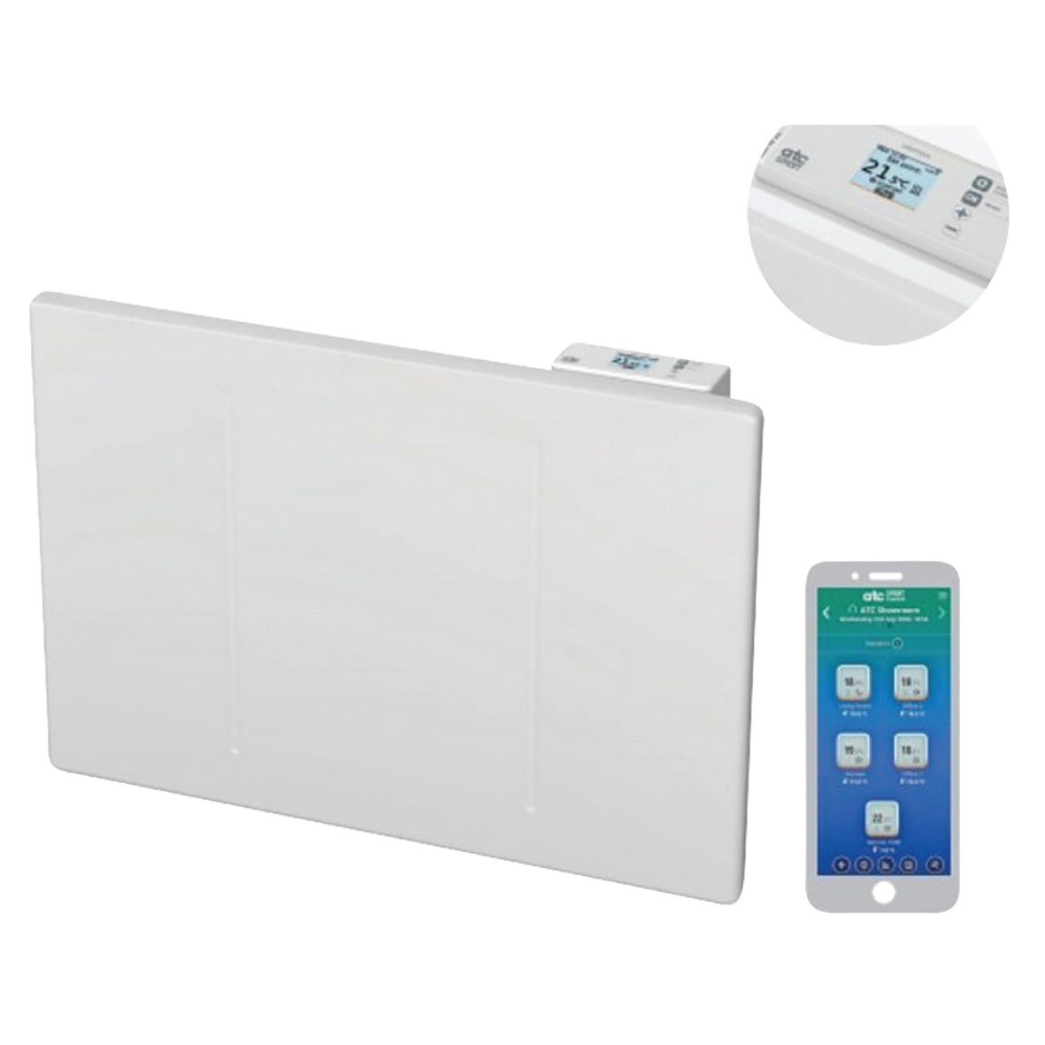 ATC Merida RF 1500W Smart Digital Panel Heater - White 981689