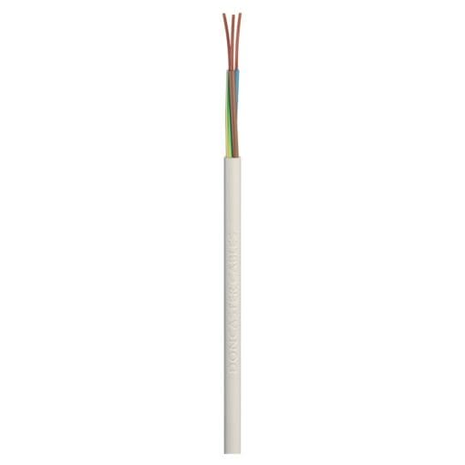 Doncaster Cables 3183Y 3 Core Round Flex Cable - 0.75mm x 100m - White 983165