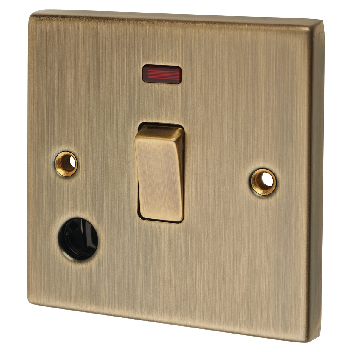 Knightsbridge 20A 1 Gang DP Switch with Neon & Flex Outlet - Antiqu 983733