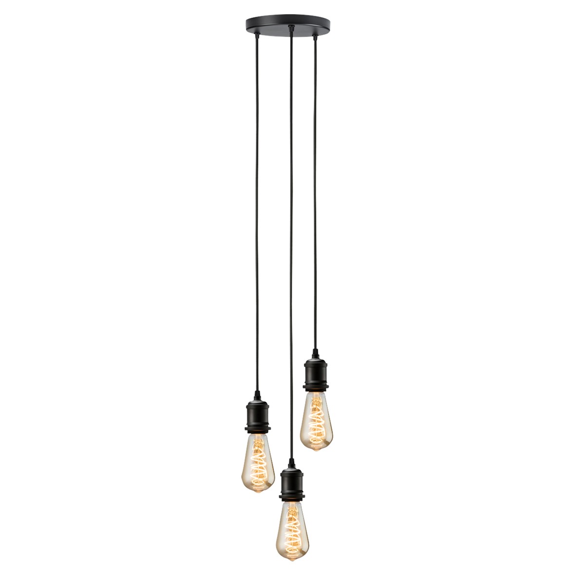Knightsbridge Calla 3 Light Ceiling Pendant - matt black 988395