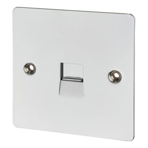 BG Flatplate Screwed 1 Gang Telephone Slave - Polished Chrome 988615
