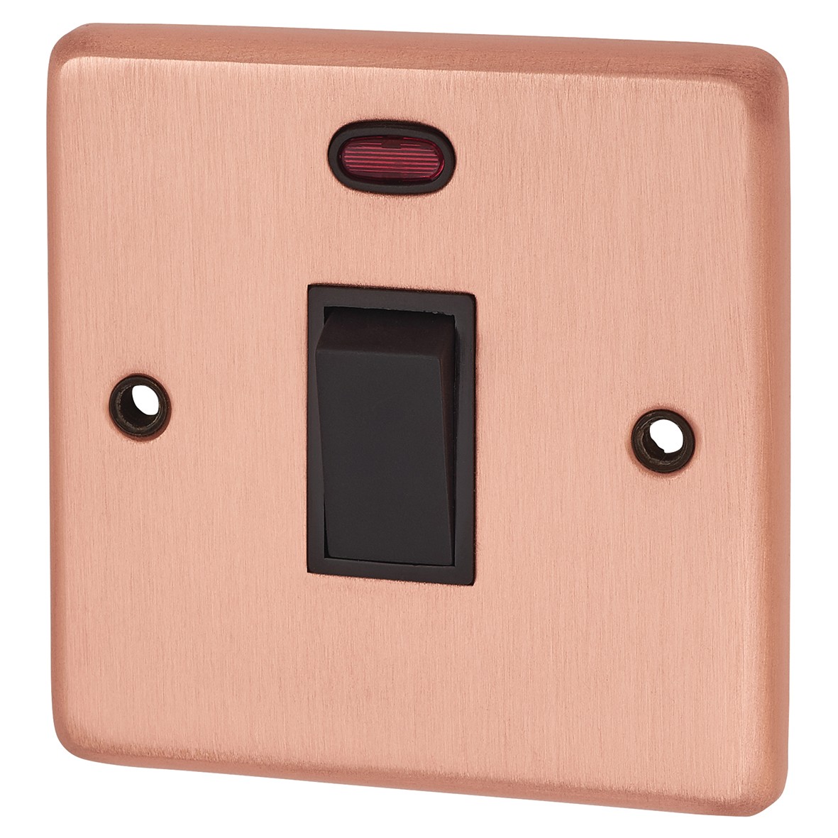 G&H Brassware 20A Double Pole Switch with Neon - Brushed Copper 989789